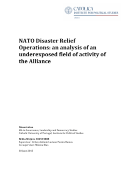NATO Disaster Relief Operations: an analysis of an underexposed