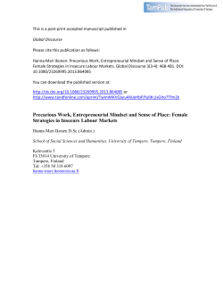 Precarious Work, Entrepreneurial Mindset and Sense of