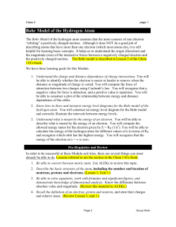 Bohr Model of the Hydrogen Atom