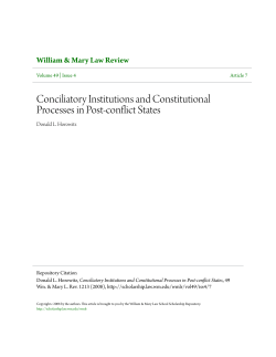 Conciliatory Institutions and Constitutional Processes in Post