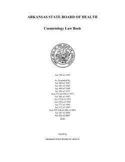 ARKANSAS Co S STATE osmetol E BOAR logy Law RD OF w Book