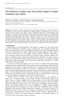 The influence of object size and surface shape on shape constancy