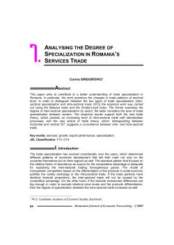 analysing the degree of specialization in romania`s services trade