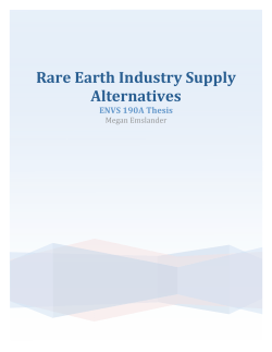 Rare Earth Industry Supply Alternatives