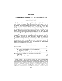 Making Impossible Tax Reform Possible