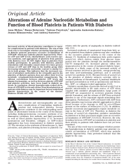 Alterations of Adenine Nucleotide Metabolism and Function of Blood