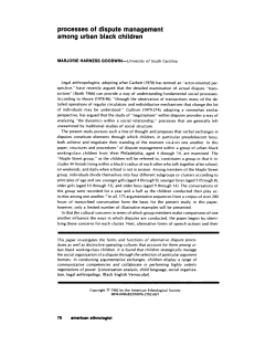 processes of dispute management among urban black children