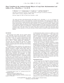 Phase Transitions in the Anchored Organic Bilayers of Long