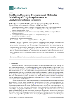 Synthesis, Biological Evaluation and Molecular Modelling of 2