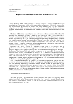 Logical Functions in the Game of Life - Jean