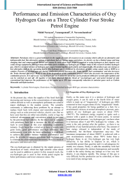 Performance and Emission Characteristics of Oxy Hydrogen Gas on