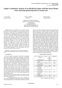 Engine Combustion Analysis of an IDI-Diesel Engine with