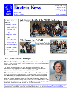Einstein News - Einstein Middle School PTSA