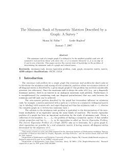 The Minimum Rank of Symmetric Matrices Described by a Graph: A