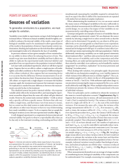 Points of significance: Sources of variation