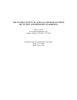The Water Content Of Acid Gas And Sour Gas From