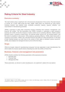 Rating Criteria for Steel Industry