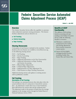 Fedwire Securities Service Automated Claim Adjustment Process