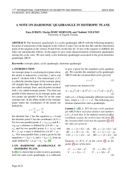 A Note on Harmonic Quadrangle in Isotropic Plane