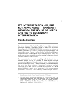 it`s interpretation, jim, but not as we know it: ghaidan v mendoza, the