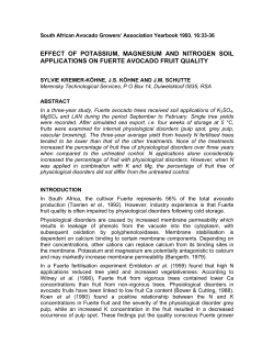 Effect of Potassium, Magnesium and Nitrogen Soil Applications on