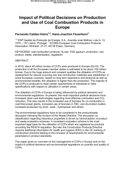 Impact of Political Decisions on Production and Use of Coal