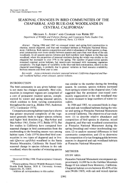 Seasonal Changes in Bird Communities of the Chaparral and Blue