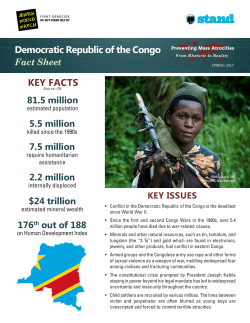 Democratic Republic of the Congo KEY FACTS