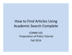 How to Find Articles Using Academic Search Complete
