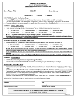 Employee Enrollment/Change Form - PSU.OHR