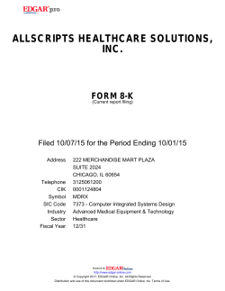 allscripts healthcare solutions, inc.