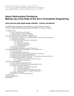 Heavy Hydrocarbon Emulsions. Making use of the State of the