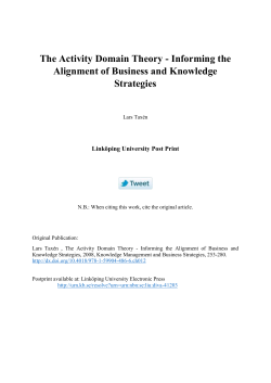 The Activity Domain Theory - Informing the Alignment of Business