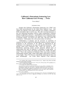 California`s Determinate Sentencing Law