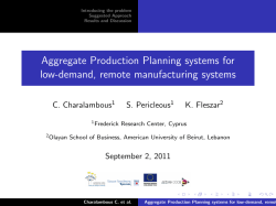 Aggregate Production Planning systems for low