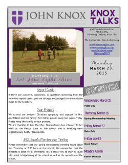 Knox Talks - John Knox Christian School