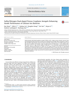 Sulfur/Nitrogen Dual-doped Porous Graphene Aerogels Enhancing