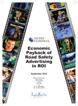 Economic Payback of Road Safety Advertising in ROI