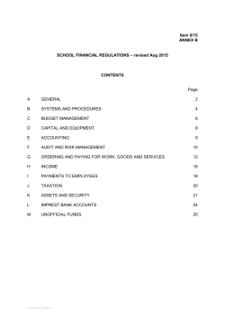 Item 0/15 ANNEX B SCHOOL FINANCIAL REGULATIONS &ndash; revised Aug 2015