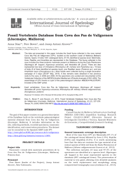 Fossil Vertebrate Database from Cova des Pas de Vallgornera