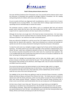 Rosie`s Disney princess dream comes true Five-year