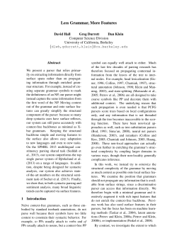 Less Grammar, More Features