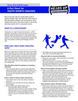 Concussion Fact Sheet for Coaches