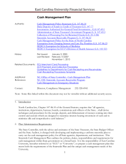 ECU Cash Management Plan