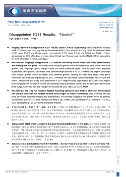 Disappointed 1Q11 Results