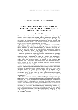 Science education and youth`s identity construction