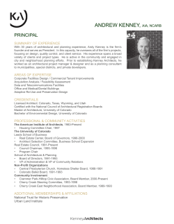 andrew kenney, aia, ncarb - University of Colorado Boulder