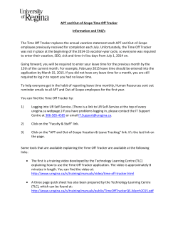 APT and Out-of-Scope Time Off Tracker Information and FAQ`s The