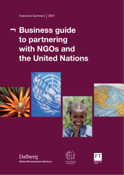 Business guide to partnering with NGOs and the United Nations