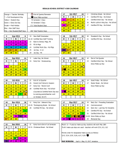 Orange = Teacher Workday End of Quarter/Semester 17 20 2